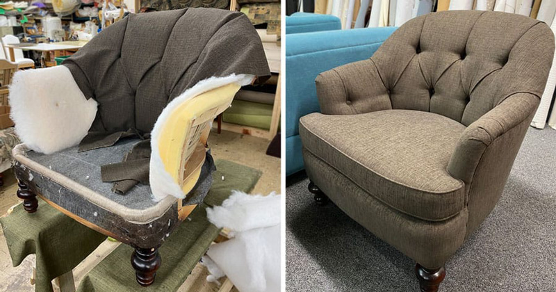 Upholstery Repair Furniture, How To Cover A Chair Seat With Vinyl Fabric