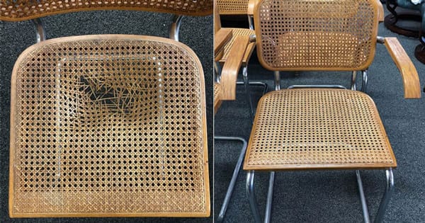 Chair caning repair, recaning, restoration