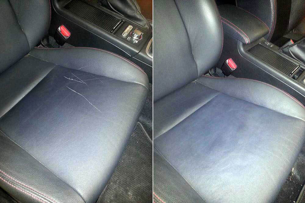 Leather car seat scratch repair