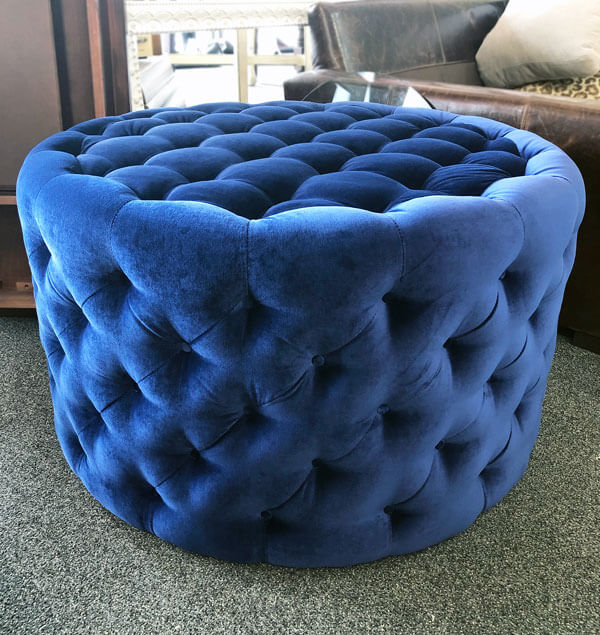 Custom made sofa reupholstered with grey vinyl