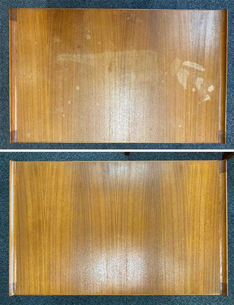 Oval tabletop refinished